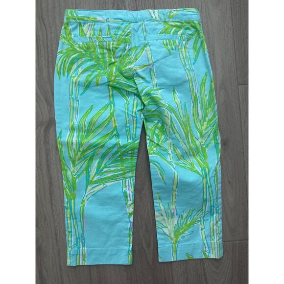 Lilly Pulitzer Girls Bamboo Tropical Print Capri Pants Size 7 Cotton Blend - Picture 3 of 4
